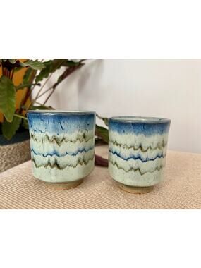 Handmade Studio Pottery Mugs, Vintage Tea/Coffee Cups, Mid Century Barware Retro
